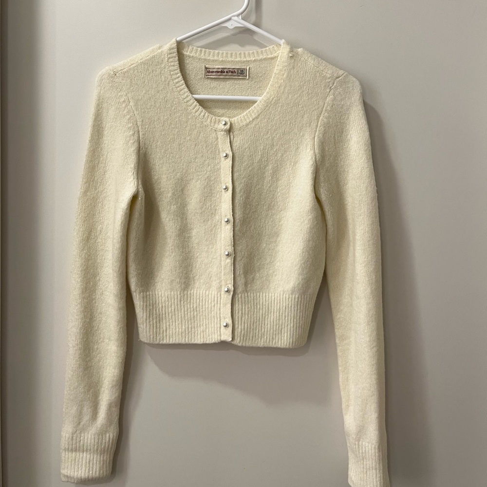 Pearl Button Cream Cardigan from Abercrombie & Fitch